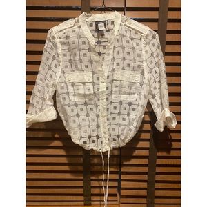 Lark Lane Sheer Drawstring Top